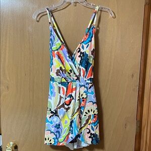 Anne Cole Multicolor Floral Wrap One-Piece Swimsuit